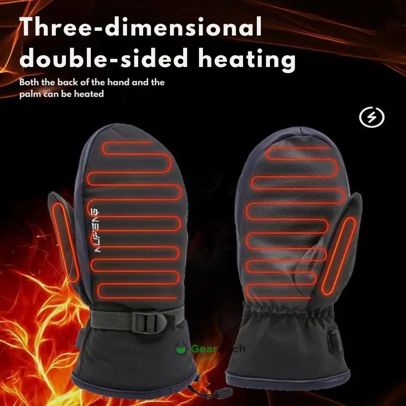 Skanto | Gants chauffants USB-électriques | Plug-and-play, chauffage double face, design imperméable, adapté pour le ski, la randonnée et la protection hivernale quotidienne