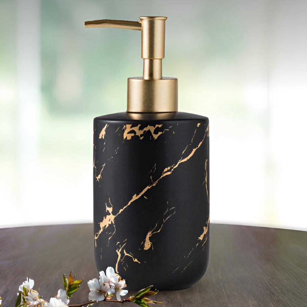 Distributeur de Savon en Marbre Doré Luxe