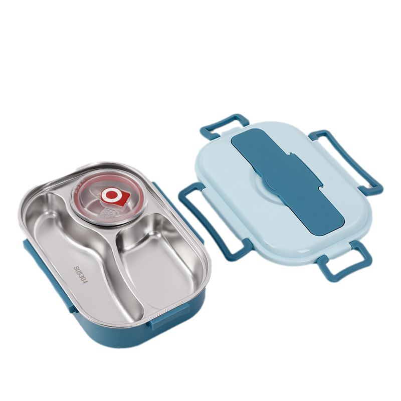 Boîte à lunch thermique en acier inoxydable – intérieur en acier inoxydable – 3 ou 4 compartiments avec bol à soupe – Horloge murale
