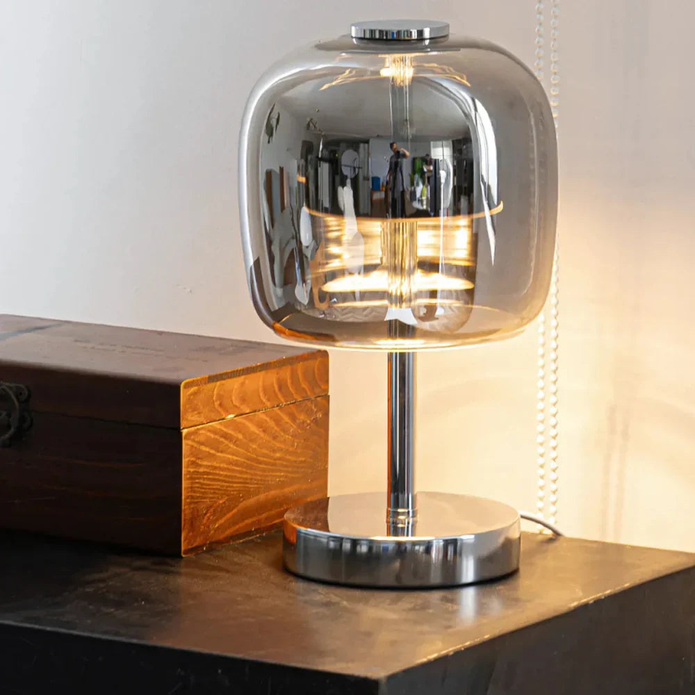 Lumivara – Lampe de Table Moderne avec Lumière Dimmable et Connexion USB en Fer et Verre