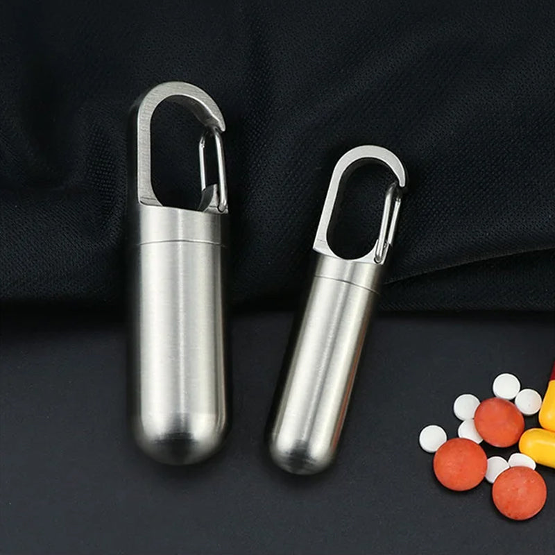 Boîte à médicaments portable en acier inoxydable