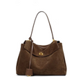 Grand sac à main rectangulaire en faux daim doux