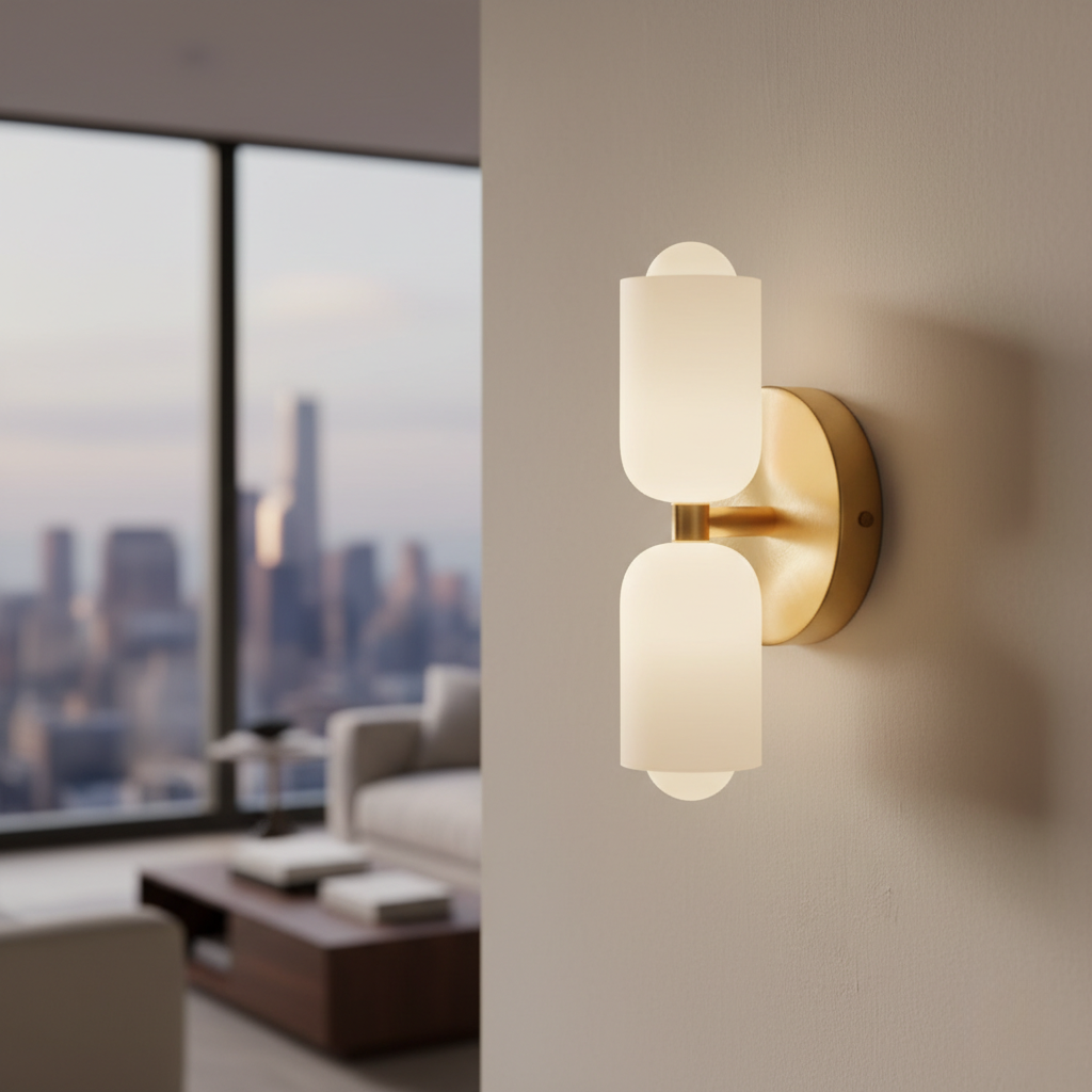 Applique Murale Double Crème - Lumières Murales Modernes pour Espaces Élégants