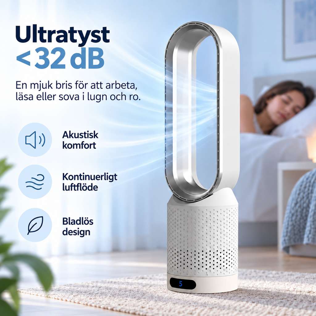 AirPure – Ventilateur tour sans pales (< 32 dB)