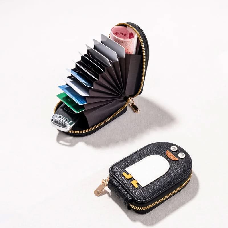 Porte-cartes - motif pingouin compact et durable
