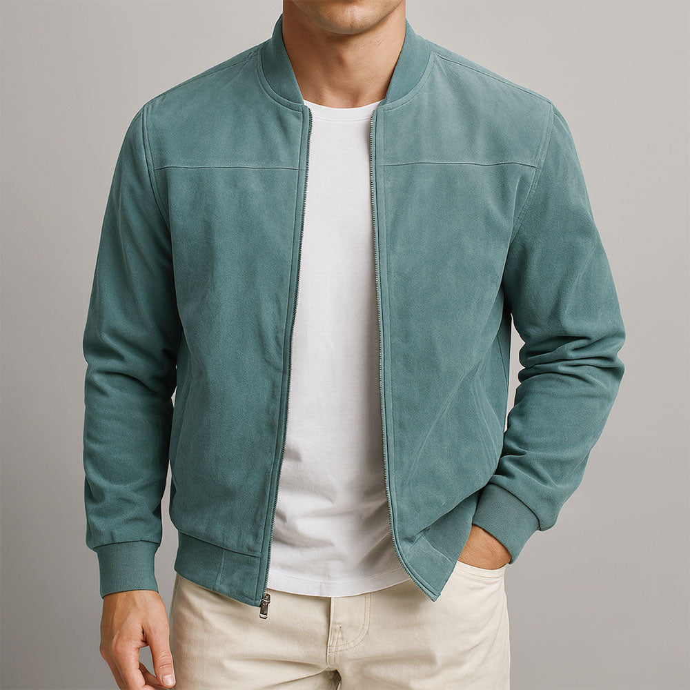 Veste d'été élégante pour hommes avec look en suède et coupe moderne confortable