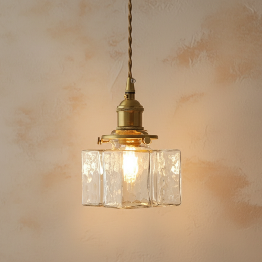 Collection Savoy | Suspension en Verre avec Finition Texturée, Style Vintage pour Éclairage de Cuisine
