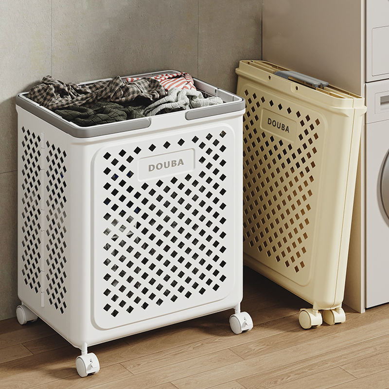Panier à linge grande capacité avec roues, pliable