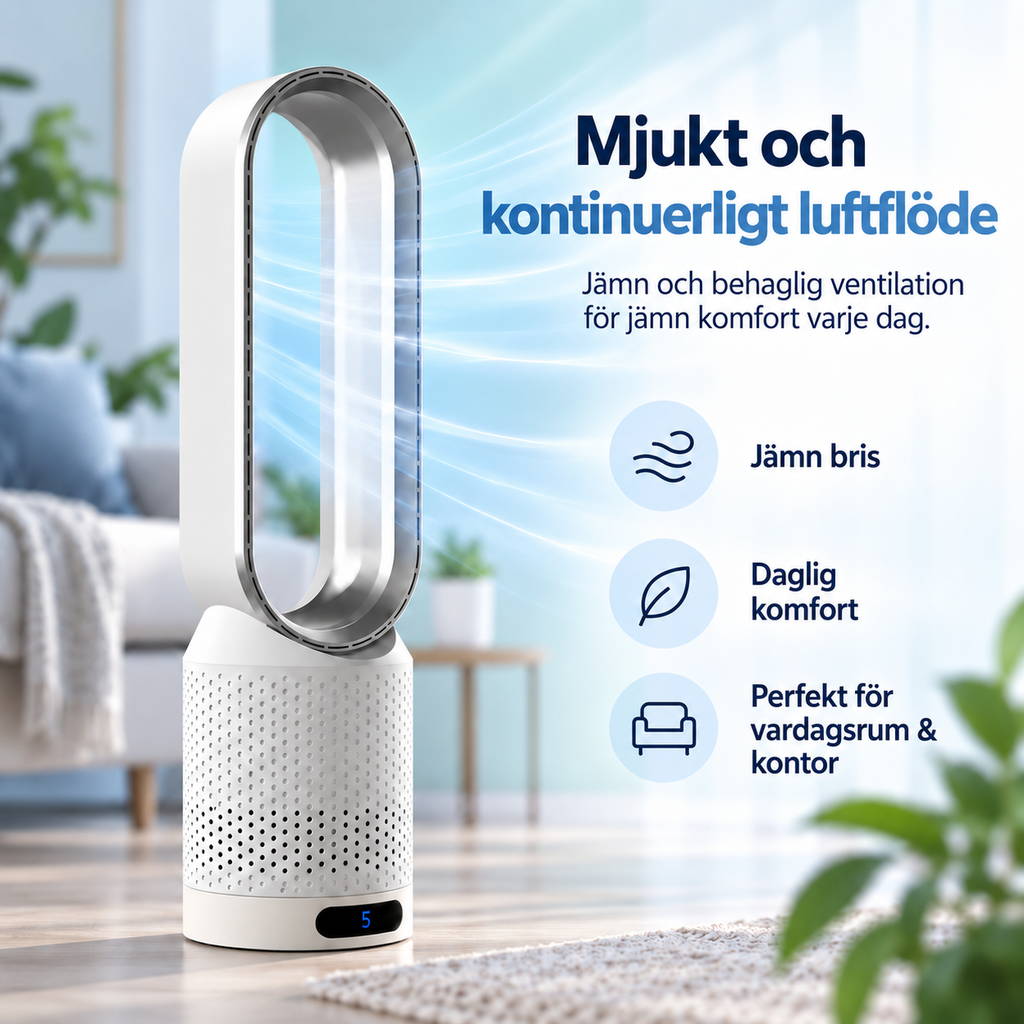 AirPure – Ventilateur tour sans pales (< 32 dB)