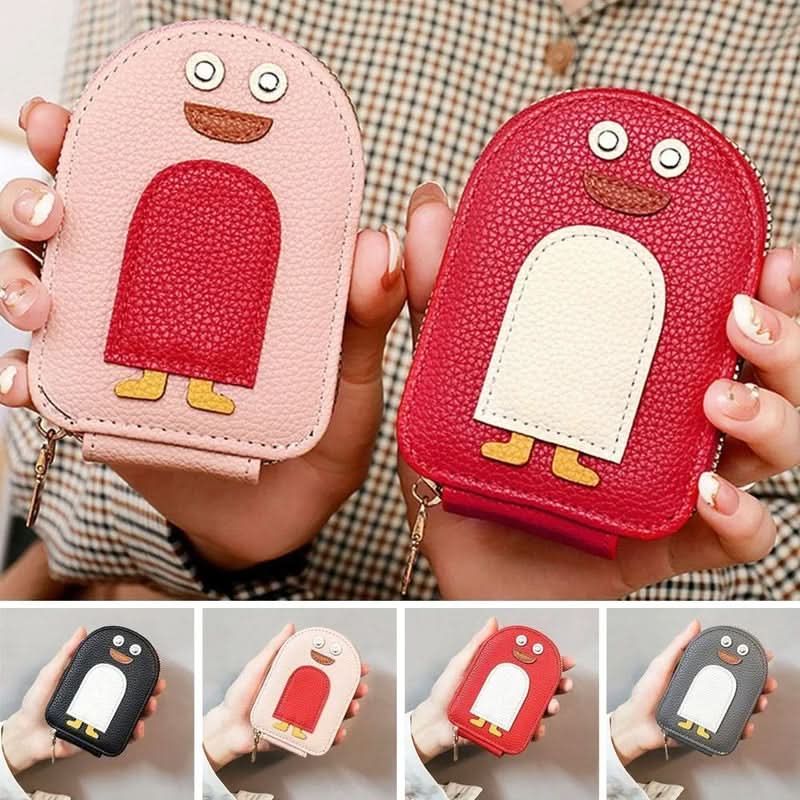 Porte-cartes - motif pingouin compact et durable