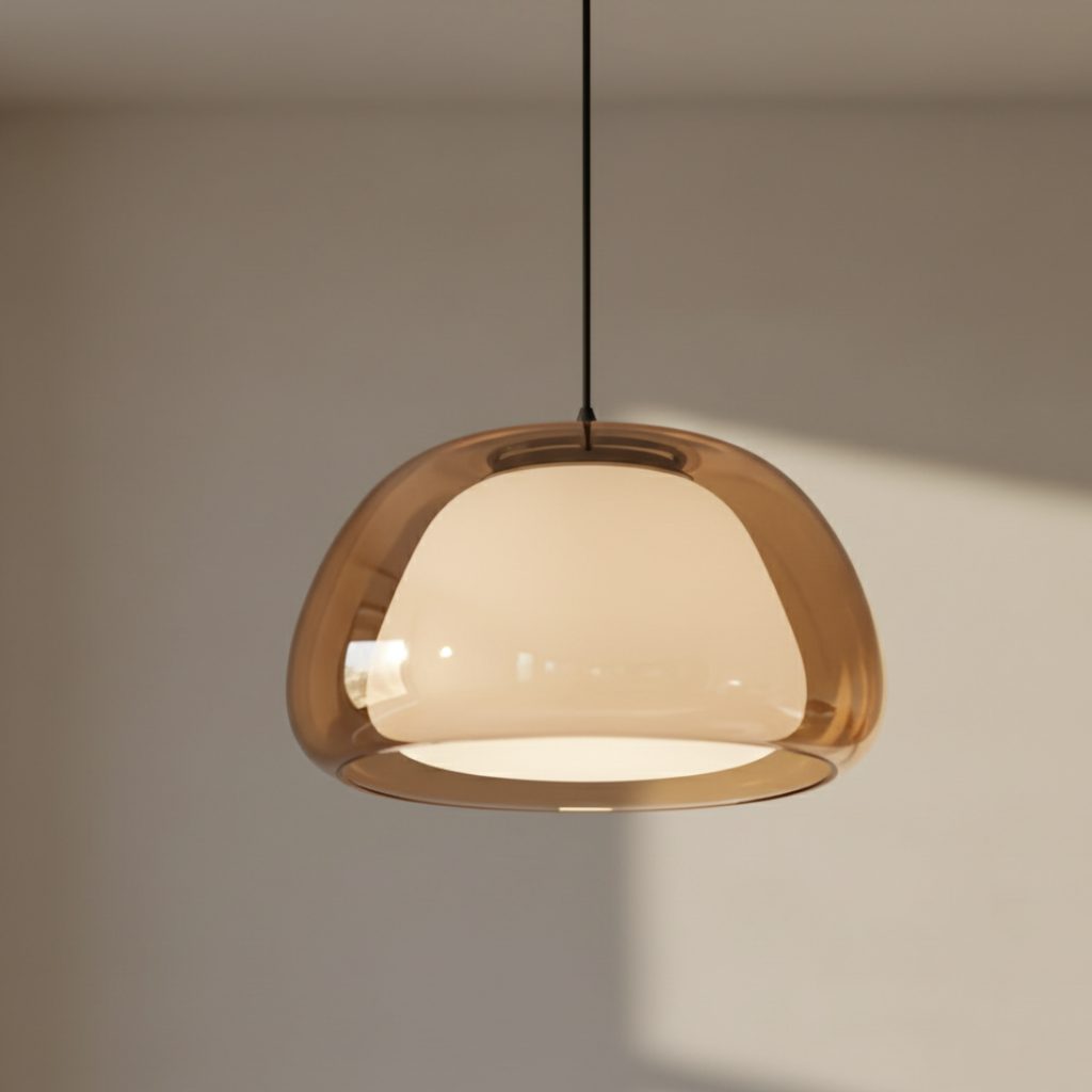 Lustre en Verre Moderne - Design de Dôme Ajustable pour Îlot de Cuisine