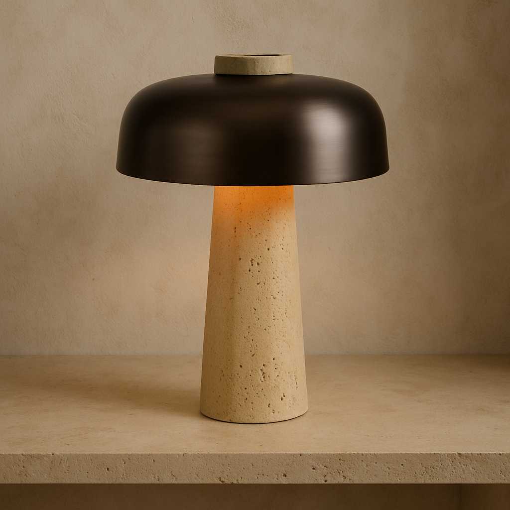 Lampe de table minimaliste en travertin