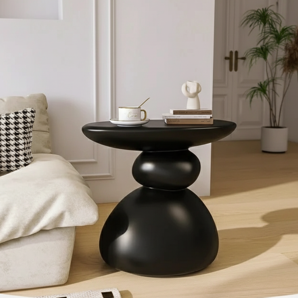 Table d'appoint en pierre moderne minimaliste - Design scandinave pour salon ou chambre