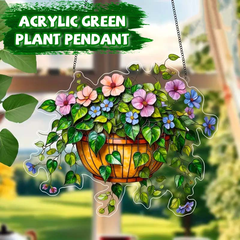 1+1 GRATUIT | LeafGlow™ | Pendentif de Plante en Acrylique Vert