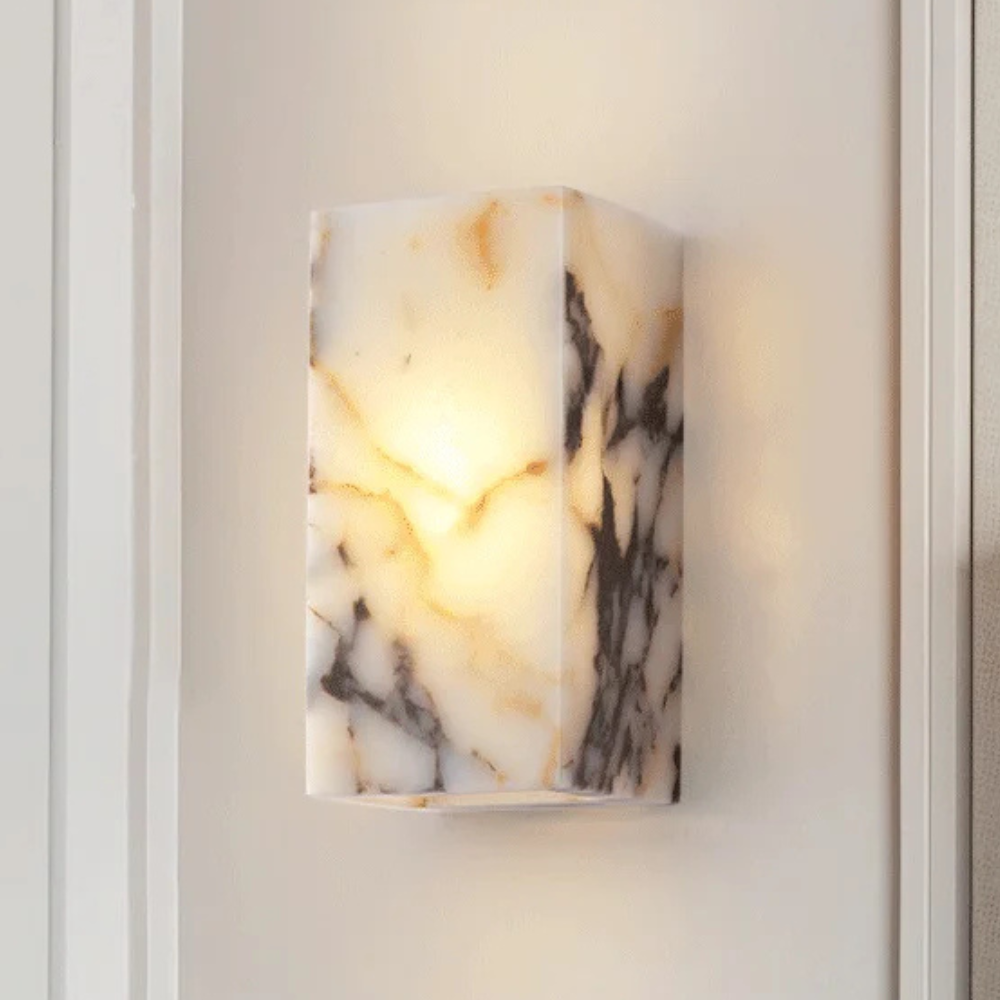 Applique Murale en Marbre Scandinave - Applique en Marbre Naturel avec LED Intégrée