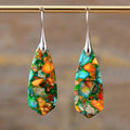Boucles d'oreilles pendantes en Jaspe Impérial Coloré