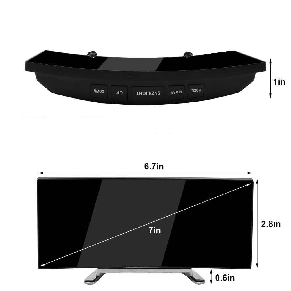 Horloge Numérique LED Courbée au Design Moderne - LumiCurve