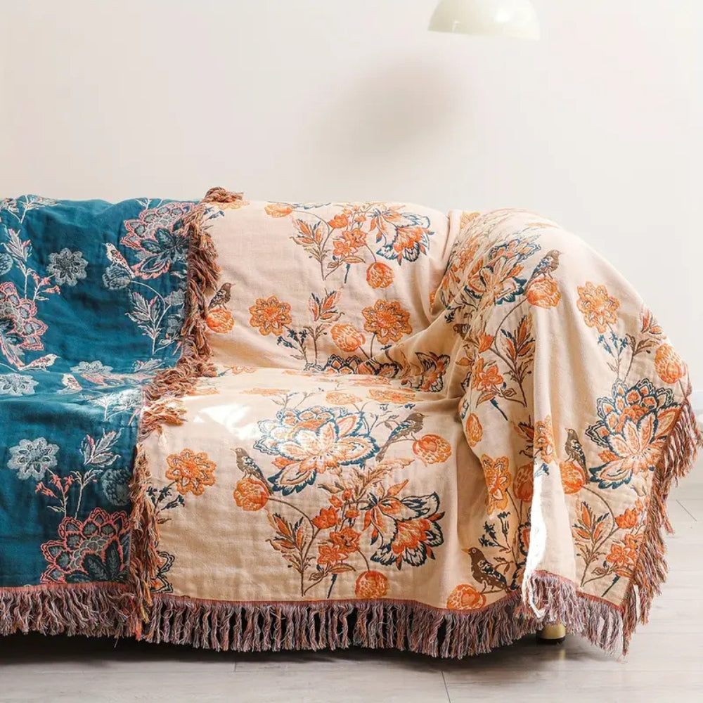 Couverture en Coton Boho Rustique et Confortable