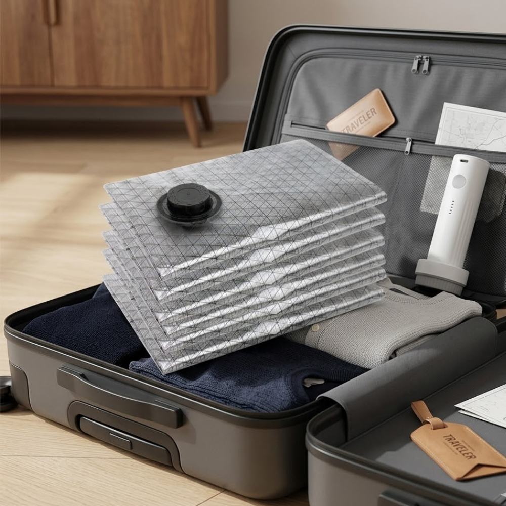 AIRVEX – Solution de Stockage Sous Vide pour Maximiser l'Espace de Bagages