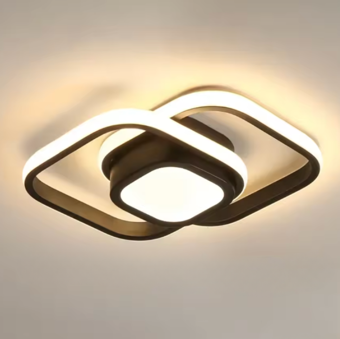 Lustre de plafond à double anneau élégant - Luminaire LED moderne