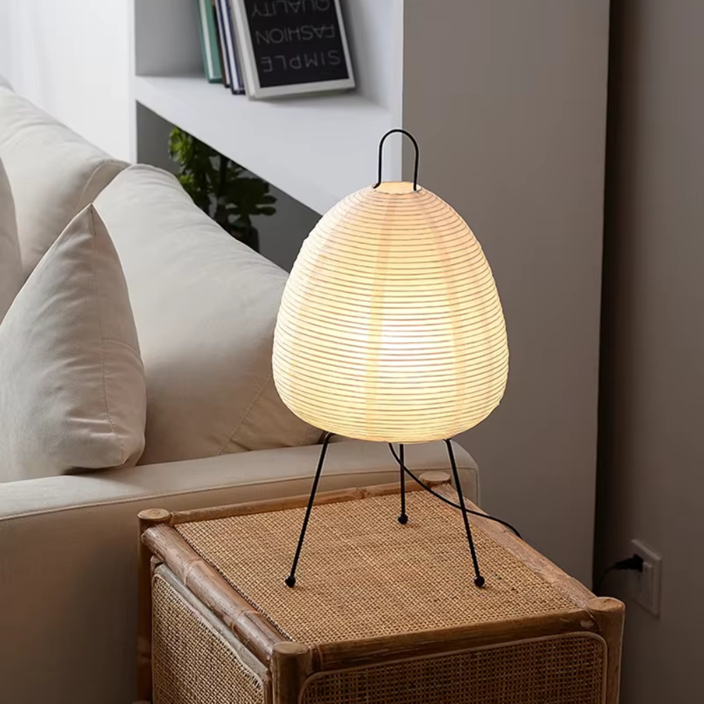 Lampe sur Pied Moderne Zylyn - Lampe Minimaliste en Papier de Riz Japonais pour Salon