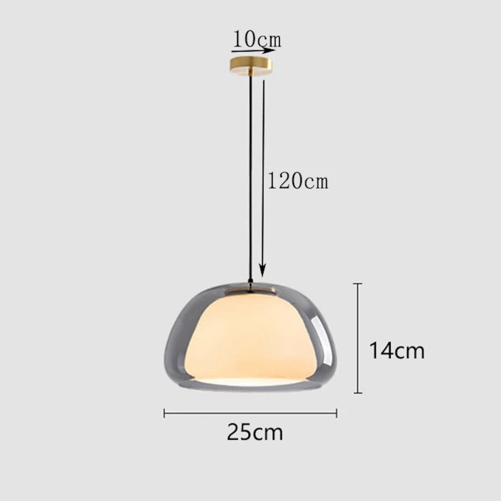 Lustre en Verre Moderne - Design de Dôme Ajustable pour Îlot de Cuisine