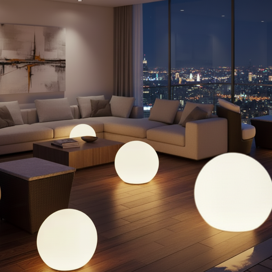 SphereGlow | Lampe à Boule Moderne Écologique et Stylée avec 16 Options de Couleurs