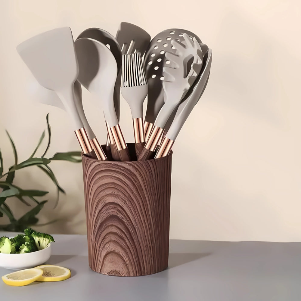 Ustensiles de Cuisine en Silicone de Luxe | Ensemble de 10 Pièces