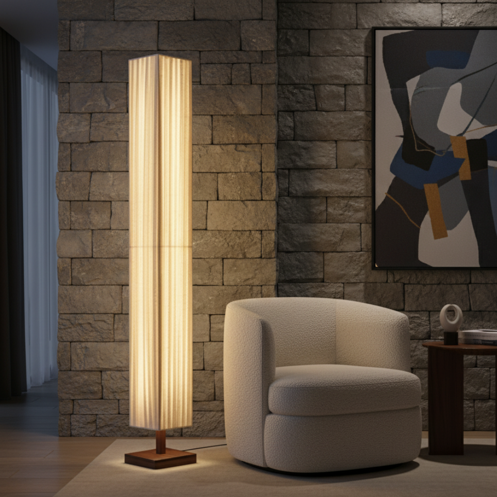 Hikari | Élégante lampe sur pied japonaise moderne avec lumière LED douce et chaleureuse