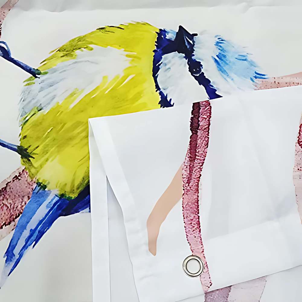 Rideau de Douche en Style Naturel avec Oiseaux et Branches d'Arbre
