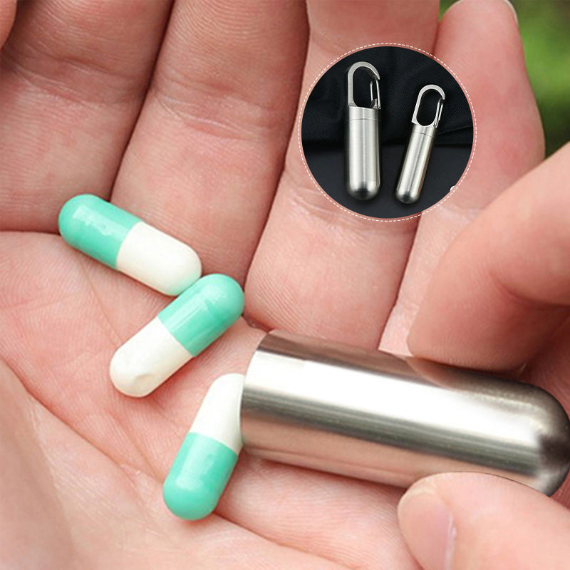 Boîte à médicaments portable en acier inoxydable