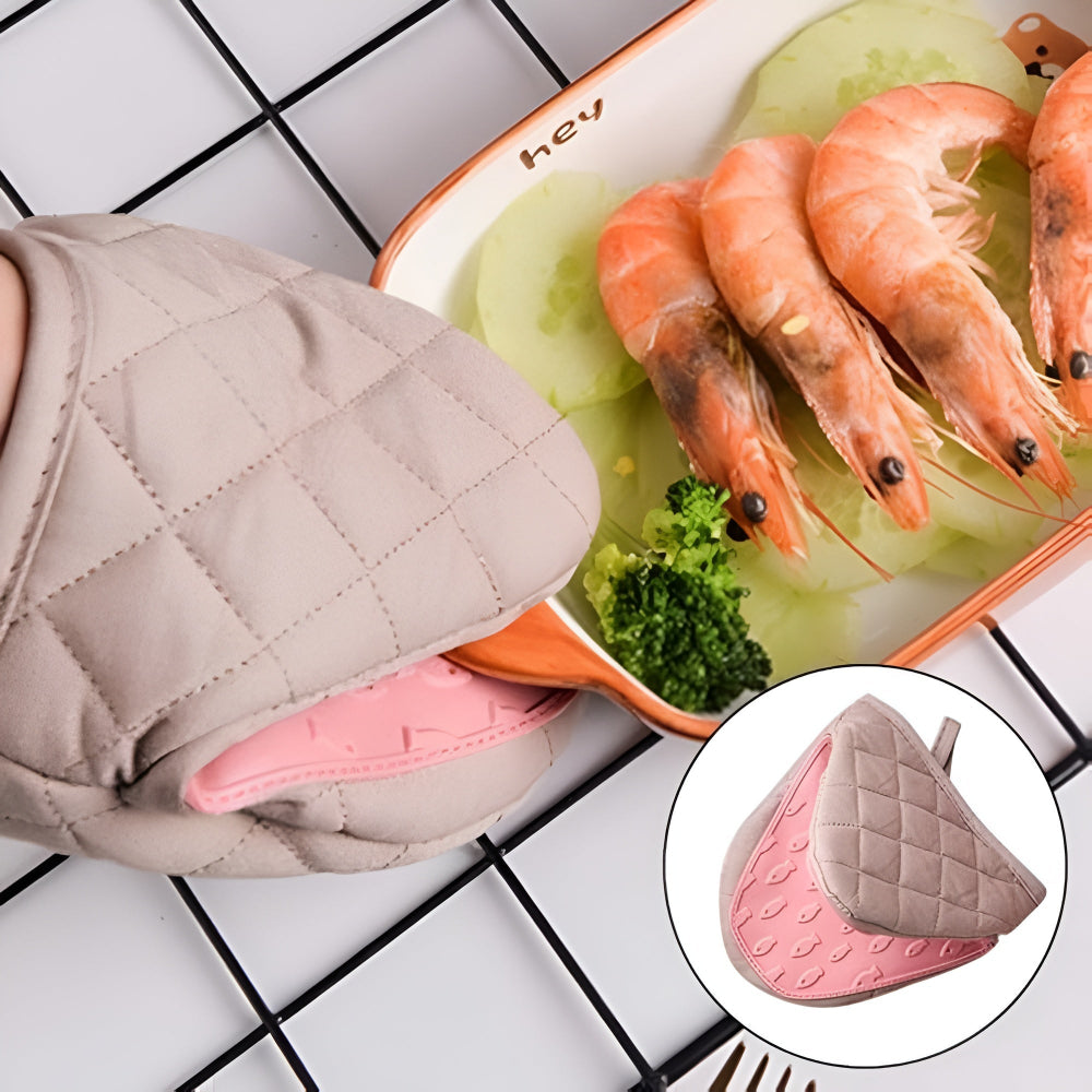 Gants de Cuisine Isolants en Silicone Matelassés