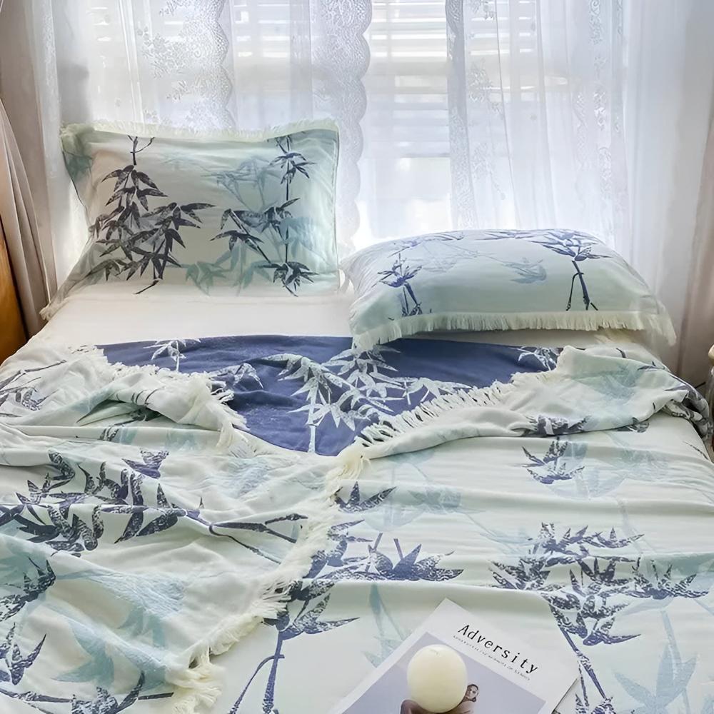 Jeté réversible en coton de bambou