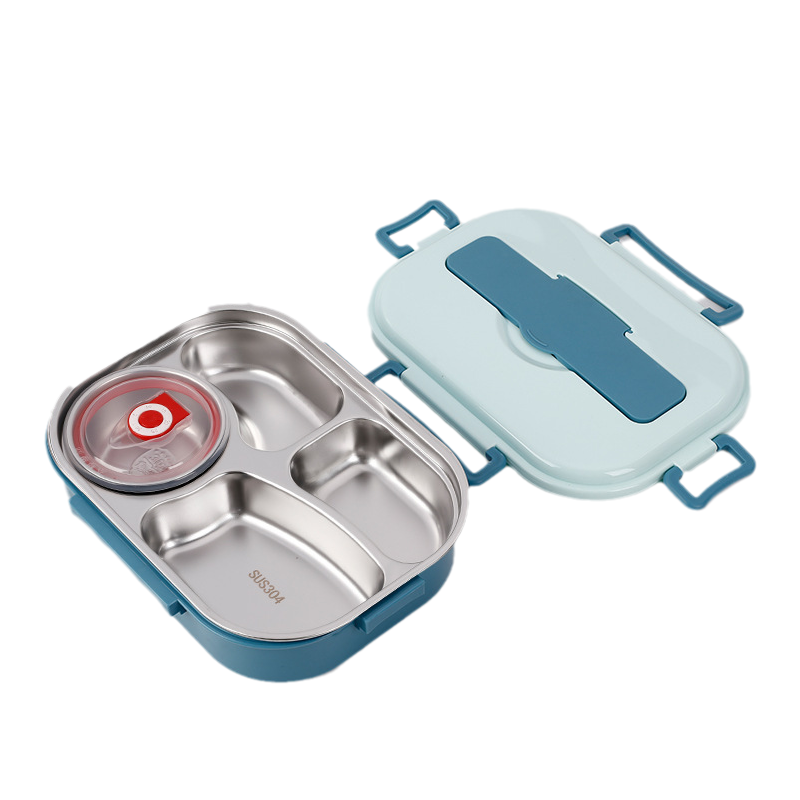 Boîte à lunch thermique en acier inoxydable – intérieur en acier inoxydable – 3 ou 4 compartiments avec bol à soupe – Horloge murale
