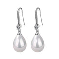 Boucles d'Oreilles en Perles Ovales Blanches