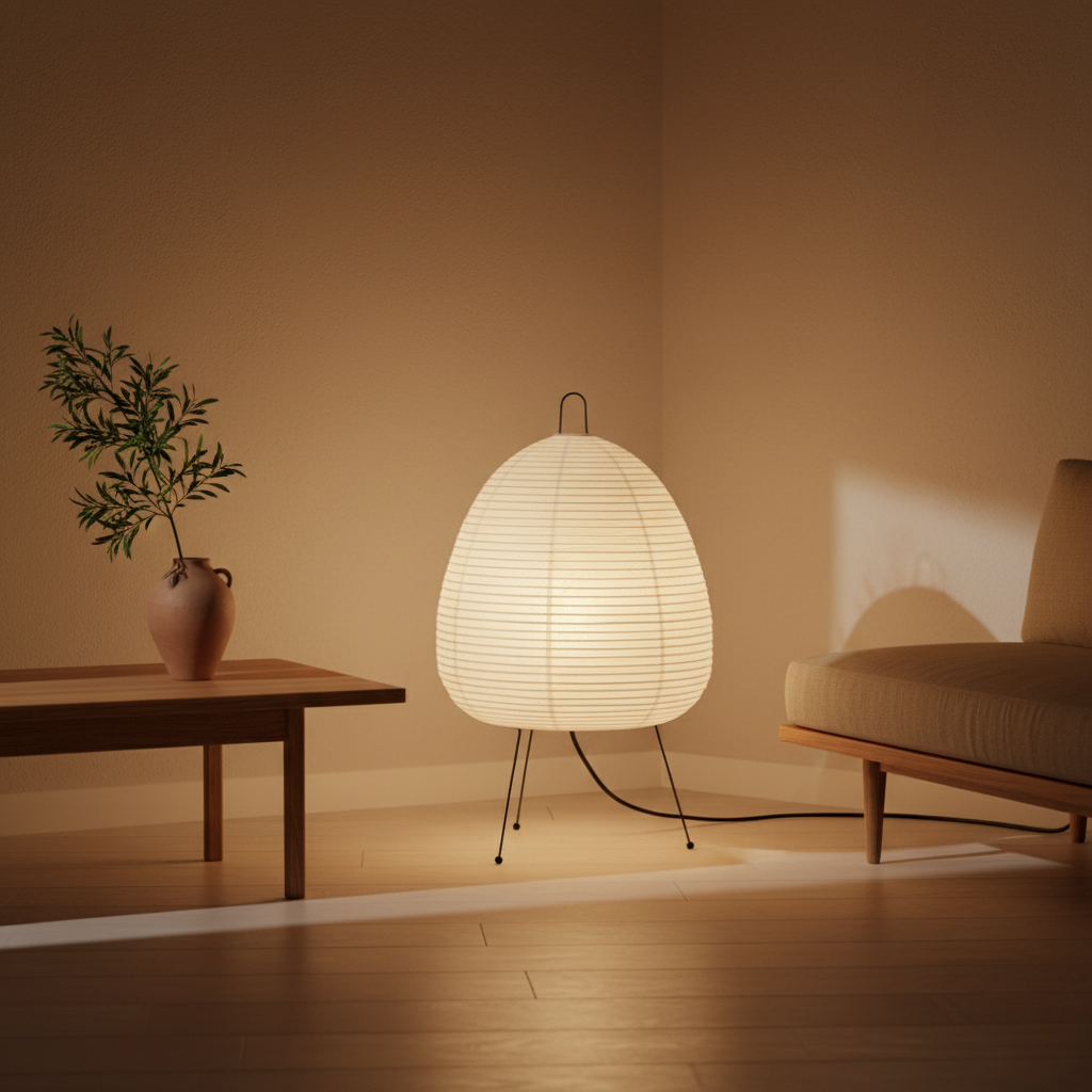 Lampe sur Pied Moderne Zylyn - Lampe Minimaliste en Papier de Riz Japonais pour Salon