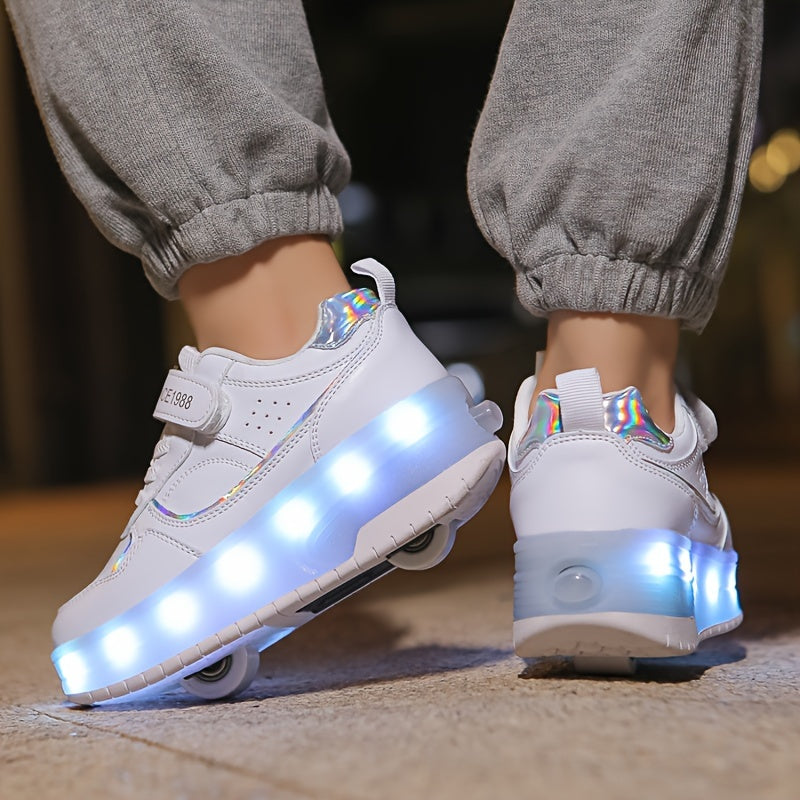 GlowRiders Roller Sneakers - Pour Enfants avec Spectacle de Lumières