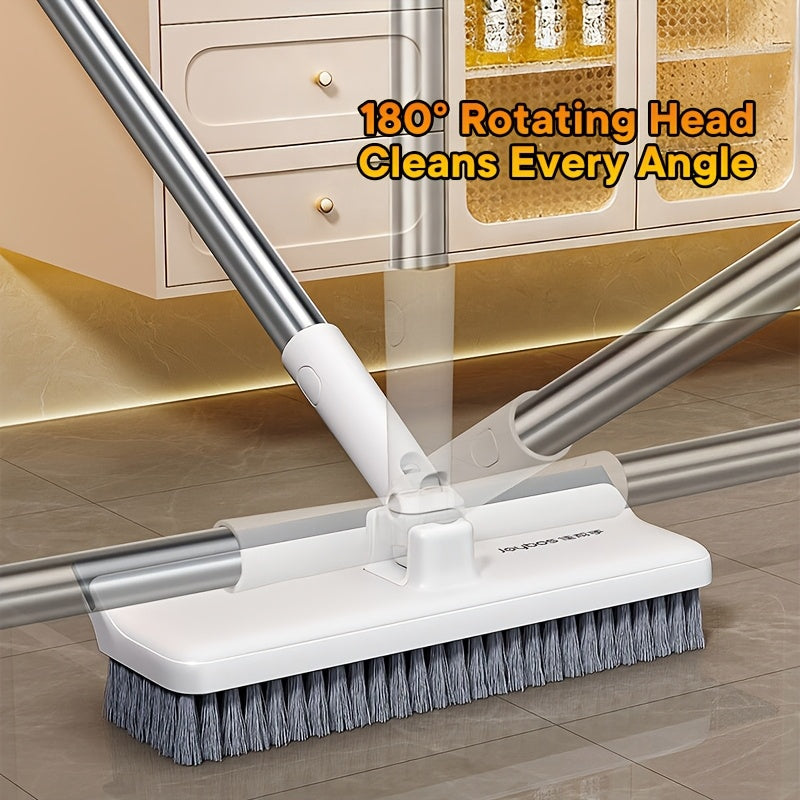 SCRUBFORCE - Brosse de sol rotative avec long manche et bord grattoir