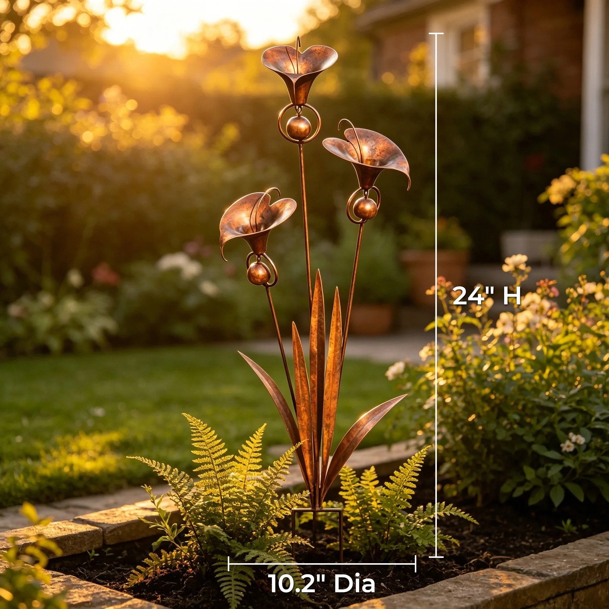 Décoration de jardin en fer avec carillon éolien