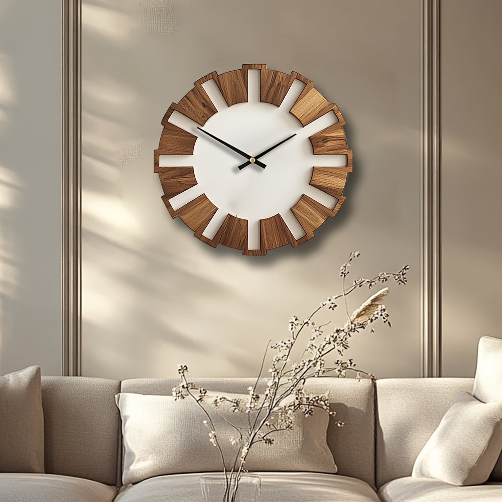 RUSTIQUE – Horloge Murale en Bois Classique pour Intérieurs Intemporels