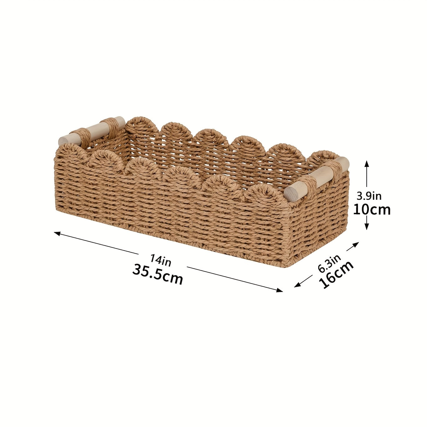 Panier de Rangement Tissé Boho avec Bord en Éventail – Décoratif et Pratique pour Tout Intérieur