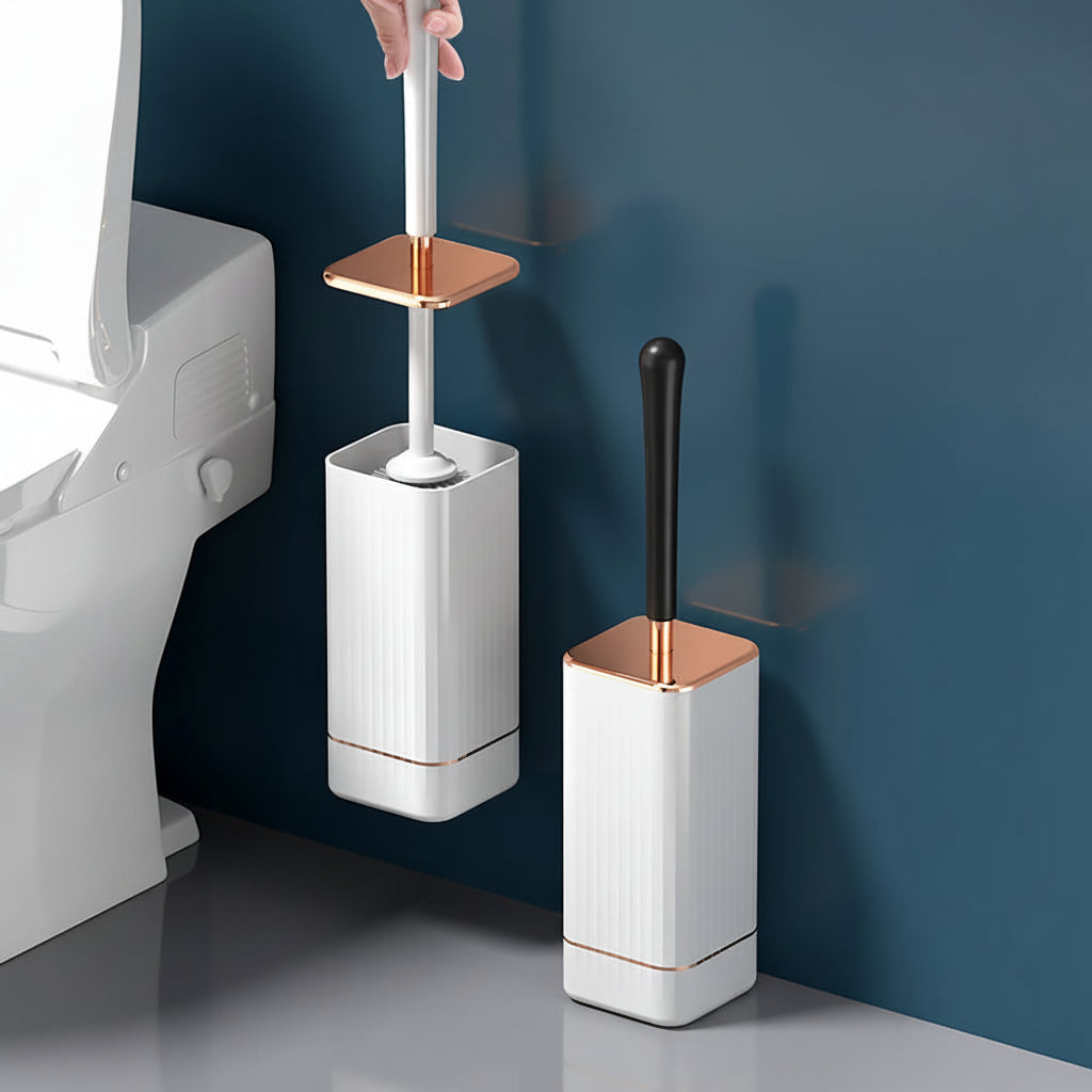 BATHORIA - Brosse de Nettoyage de Salle de Bain Moderne avec Support Durable