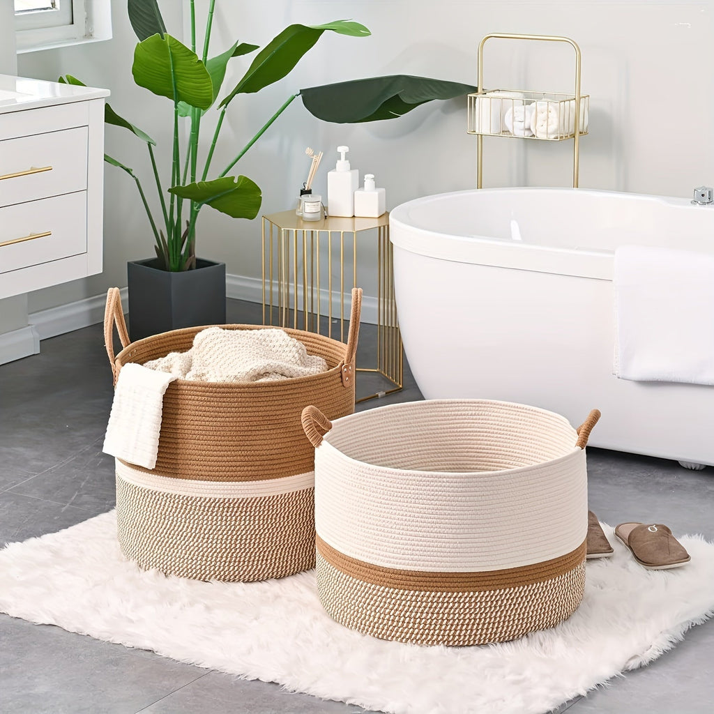 Panier de Rangement en Coton Boho - Solution Élégante et Pratique