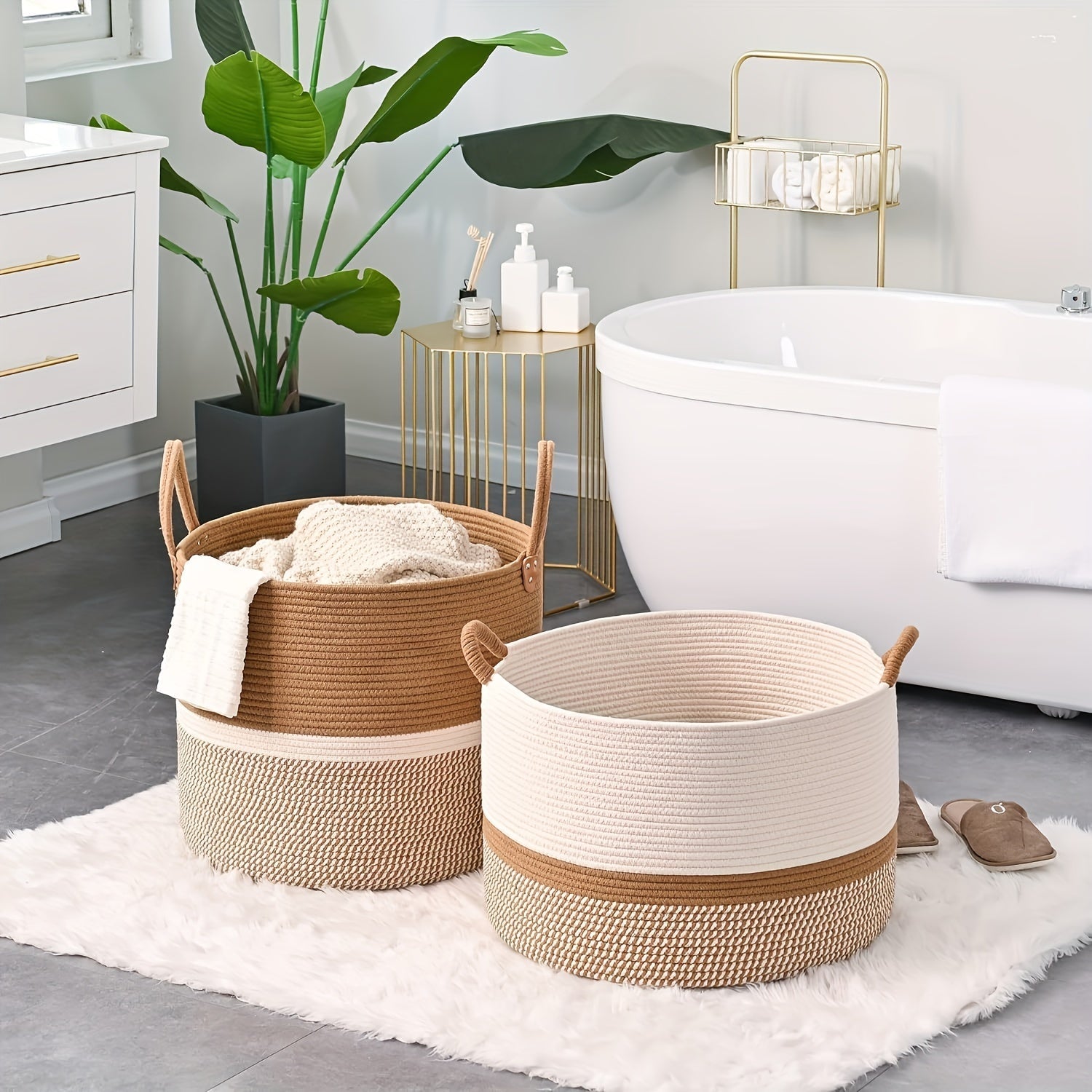 Panier de Rangement en Coton Boho - Solution Élégante et Pratique