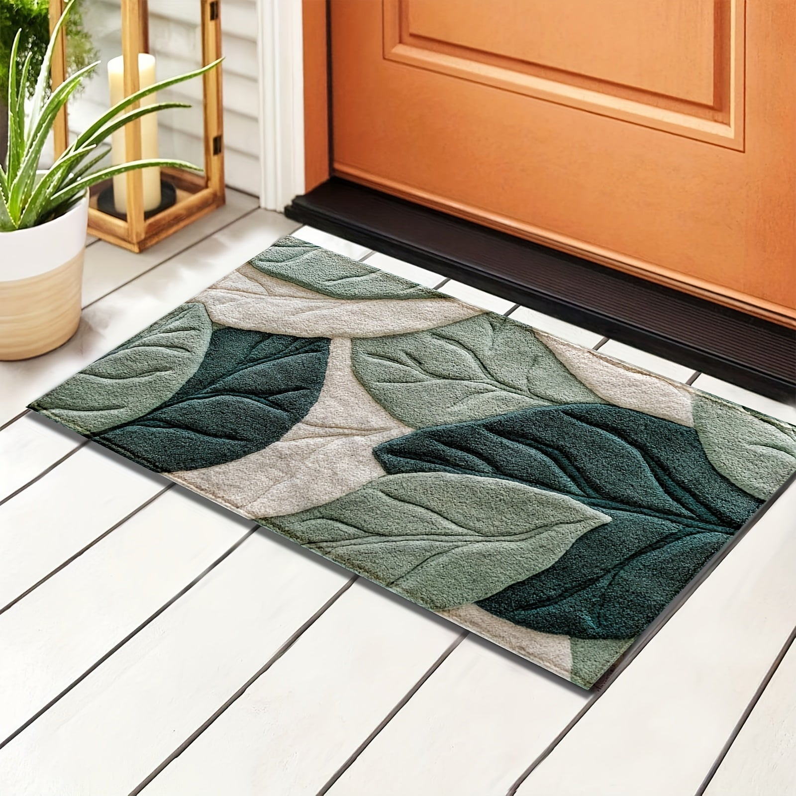 Tapis de Bain Feuilles – Absorbant, Doux et Confortable pour la Salle de Bain