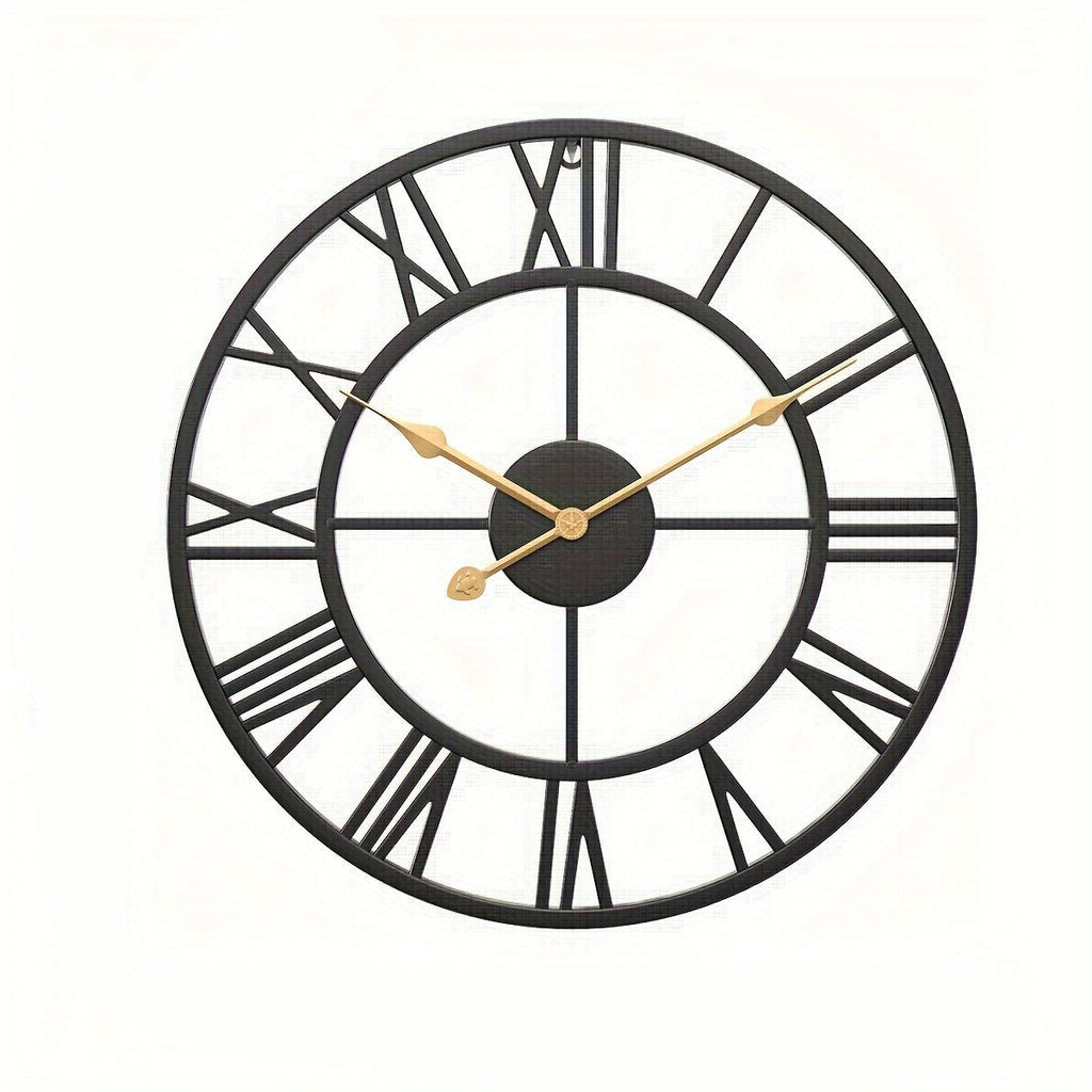 SERENETIME - Horloge Murale Ronde Vintage Silencieuse avec Cadre Métallique pour Chambre