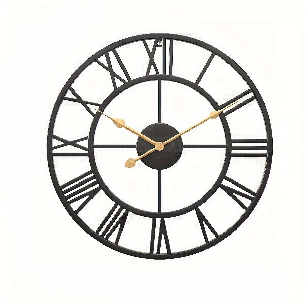 SERENETIME - Horloge Murale Ronde Vintage Silencieuse avec Cadre Métallique pour Chambre