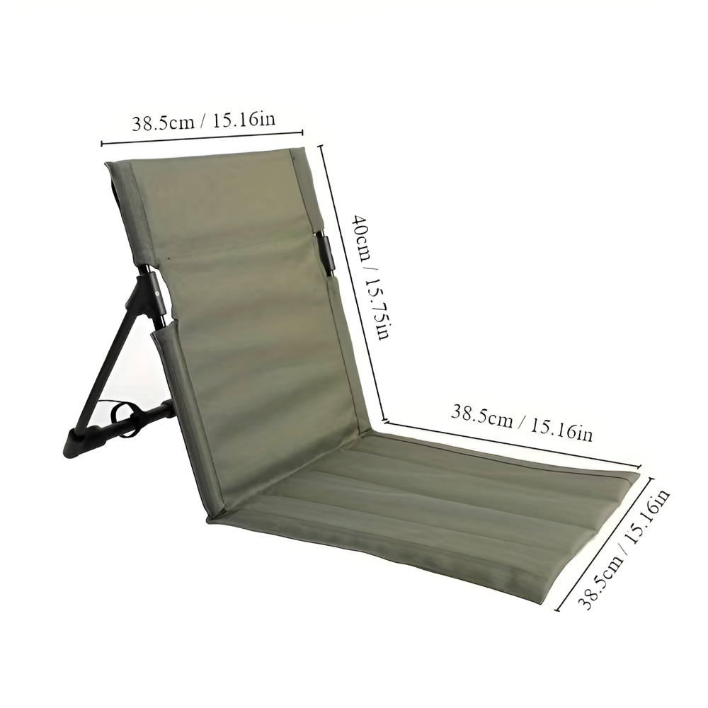 Chaise pliante en aluminium léger avec coussin noir