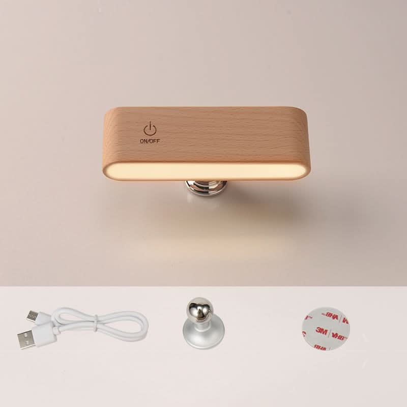 Lampe de bureau en bois massif avec chargement magnétique