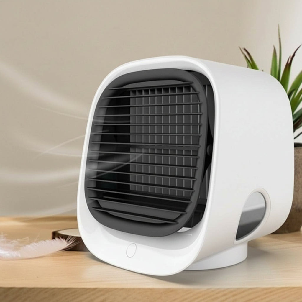 Mini climatiseur 2-en-1 avec humidificateur et lampe LED – alimentation USB